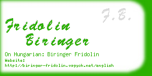 fridolin biringer business card